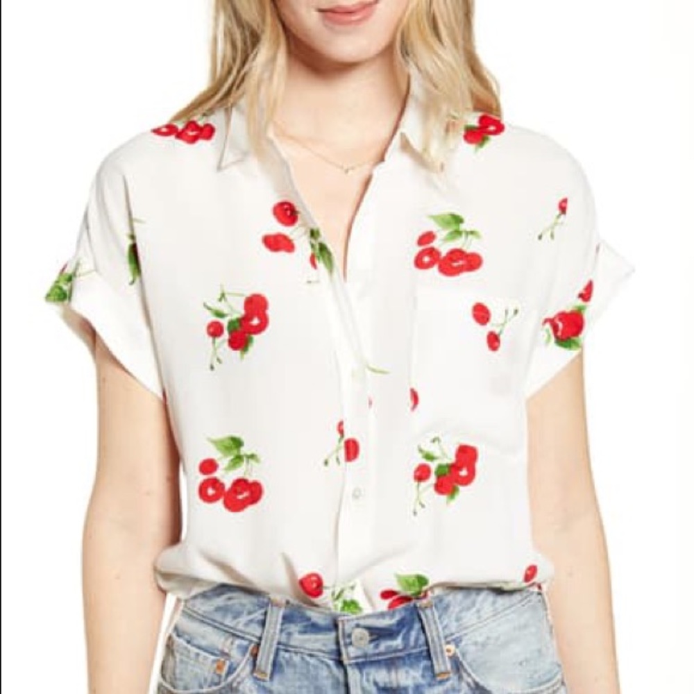 Rails Cherry-print Blouse - Like New